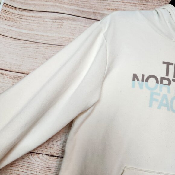 The North Face Half Dome Sweatshirt Hoodie Pullover Size L Ivory Pink Blue Women - Picture 3 of 16